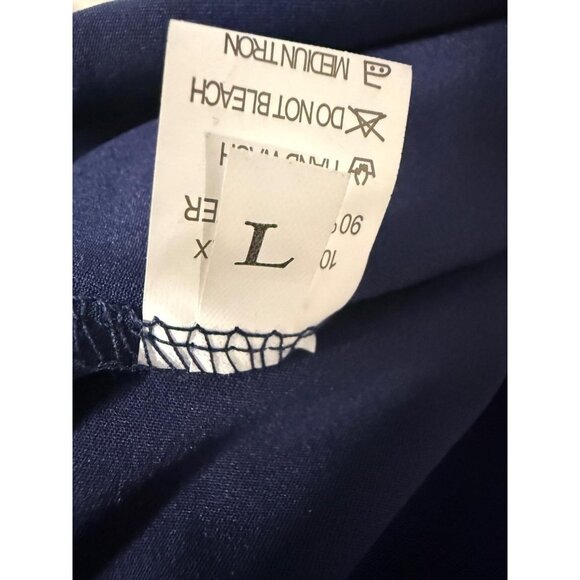 Elegant Navy Blue Maxi Dress Cowl Shoulder - Picture 3 of 6